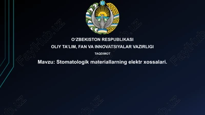 stomatologik materiallarning elektrxossalari — PPTX