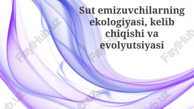 platsentali sutemizuvchilarning ekologiyasi — PPTX