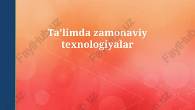 zamonaviy texnologiyalar — PPTX