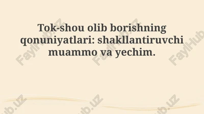 muzokaralar qonunlari: muammoni shakllantirish va yechim izlash — PPTX
