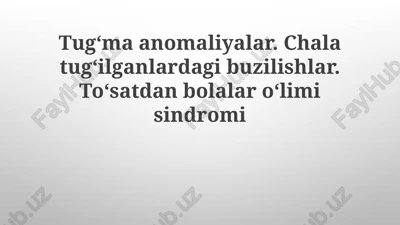 tug'ma anomaliyalar — PPTX