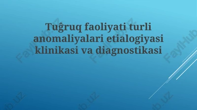 puerperal davr anomaliyalari etiologiyasi va klinikasi — PPTX