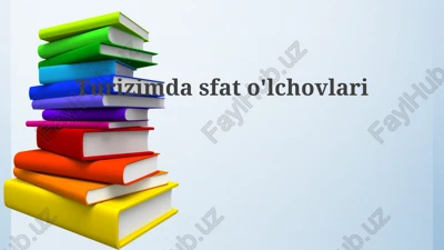 turizimdasfato'lchovlari — PPTX