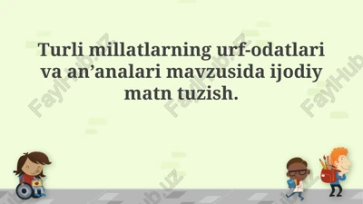 urfo odatlar va an'analar — PPTX