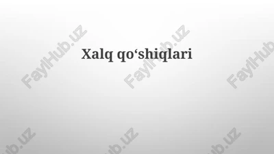 xalq qo'shiqlari — PPTX