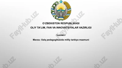 xalqpedagogikasidamilliytarbiya — PPTX