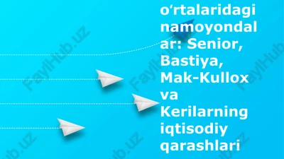 xix asr oʻrtalaridagi namoyondalar: senior,bastiya,mak-kulloxvakerilarning iqtisodiy qarashlari — PPTX