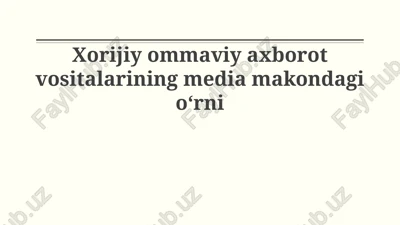 xorijiy oavlar — PPTX
