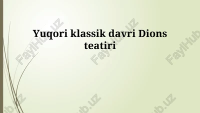 yuqori klassik davri dions teatiri — PPTX