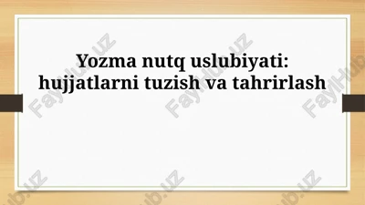 yozma nutq stilistikasi — PPTX