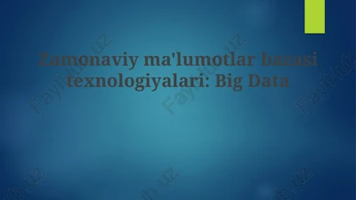 katta ma'lumotlarbazasi — PPTX