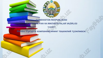 sug'urta kompaniyasining tashkiliy tuzilmasi — PPTX