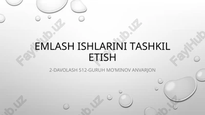 emlash ishlarini tashkil etish — PPTX