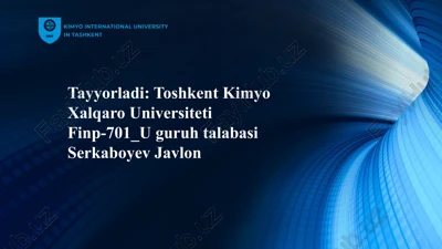kimyo international university — PPTX