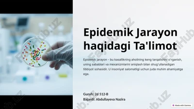 epidemik jarayon haqidagi ta'limot — PPTX