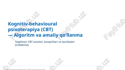 kognitiv‑behavioural psixoterapiya (cbt) — PPTX