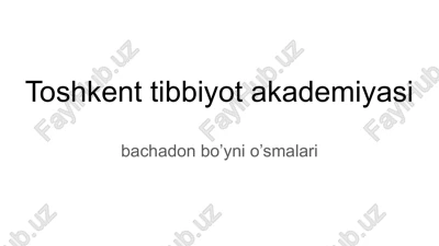 toshkent tibbiyot akademiyasi — PPTX