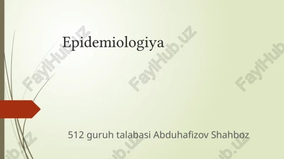 epidemiologiya — PPTX