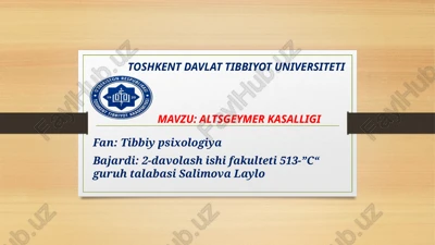 altsgeymer kasalligi — PPTX