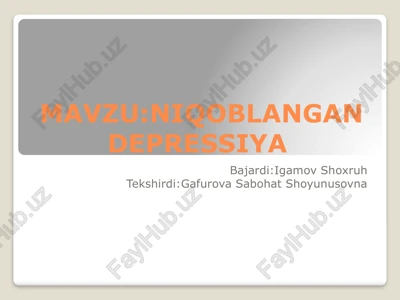niqoblangan depressiya — PPTX