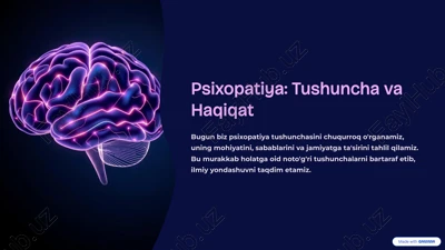psixopatiya: tushuncha va haqiqat — PPTX