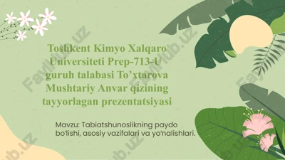 tabiatshunoslikning paydo bo'lishi — PPTX