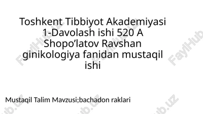 endometriy sarkomani — PPTX