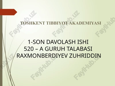 son davolash ishi520 – a guruh talabasi — PPTX