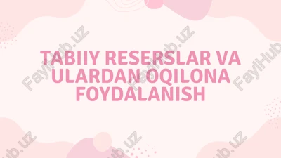 tabiiy reserslar — PDF