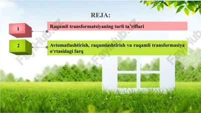 raqamli transformatsiyaning turli ta’riflari — PPTX