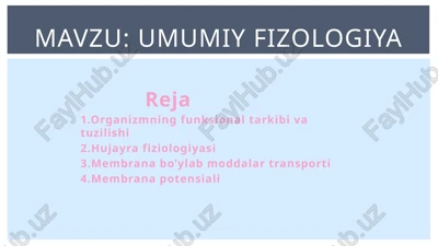 umumiy fizologiya — PPTX