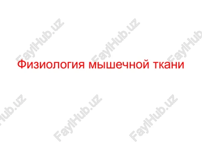fiziologiya mishechnoy tkani — PPT