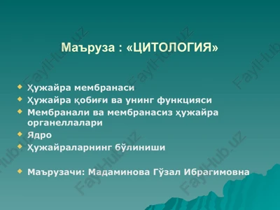 tsitologiya — PPT