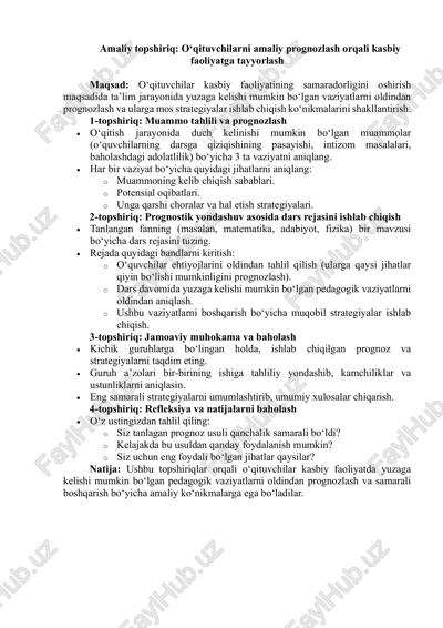 o‘qituvchilar kasbiy faoliyatiga tayyorlash — PDF