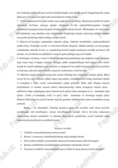 mijozlar choralari — PDF