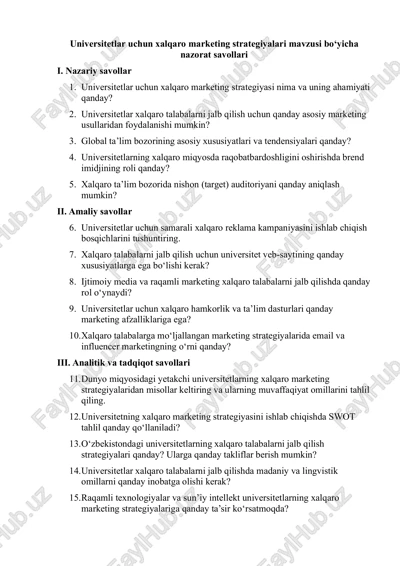 universitetlar uchun xalqaro marketing strategiyalari — PDF