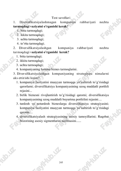 diversifikatsiyalashgan kompaniya — PDF