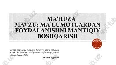 foydalanishni boshqarish usullari — PPTX
