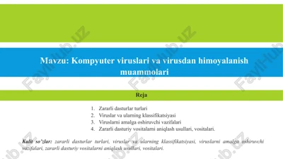 kompyuter viruslari va virusdan himoyalanish muammolari — PPTX