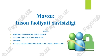 inson faoliyati xavfsizligi — DOCX