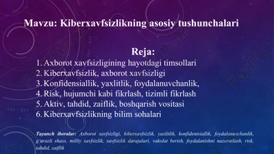 kiberxavfsizlik ta'limi — DOCX