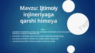 ijtimoiyinjineriyagaqarshihimoya — PPTX