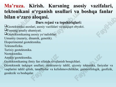 geotektonika asoslari — PPT