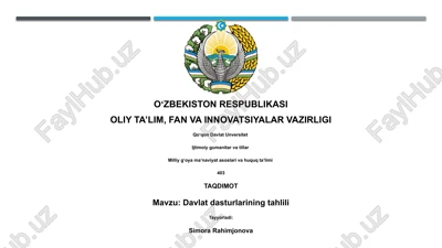 davlat dasturlarining tahlili — PPTX