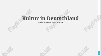 kultur in deutschland — PPTX