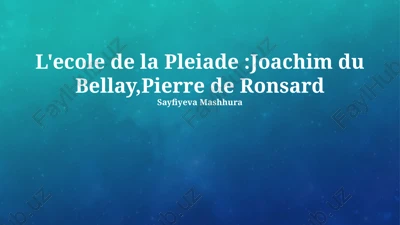 la pléiade: contexte et principes — PPTX