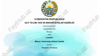 insonning xotirasi haqida — PPTX