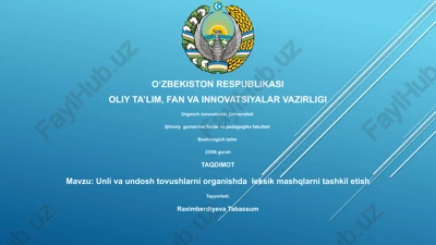unli va undosh tovushlarni organishda leksik mashqlarni tashkil etish — PPTX