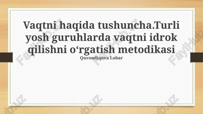 vaqtni haqida tushuncha — PPTX