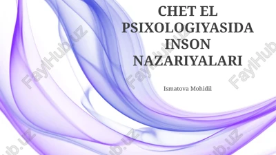 chet el psixologiyasida inson nazariyalari — PPTX
